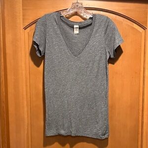 Gray V-Neck Fitted Women's Tee